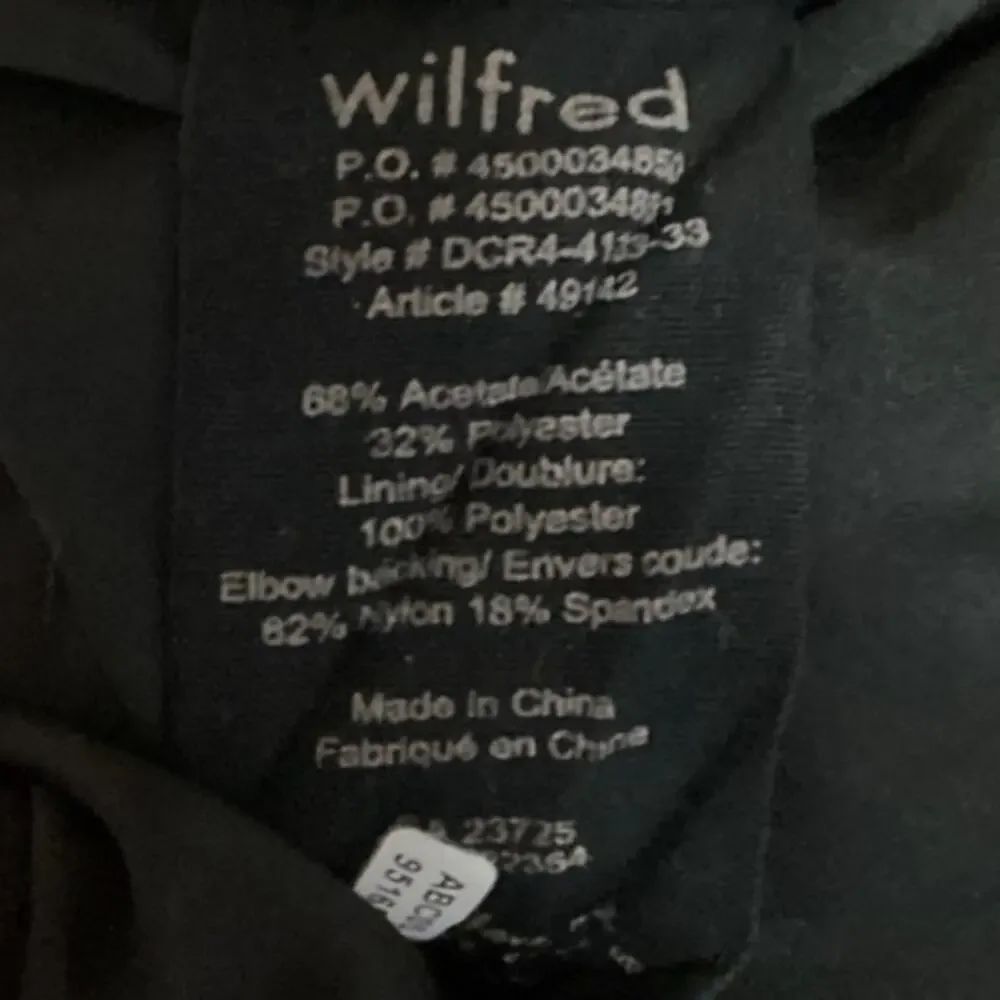 Aritzia Wilfred Montesson Black Blue Asymmetric Zip Moto Jacket Coat Blazer Sz 4